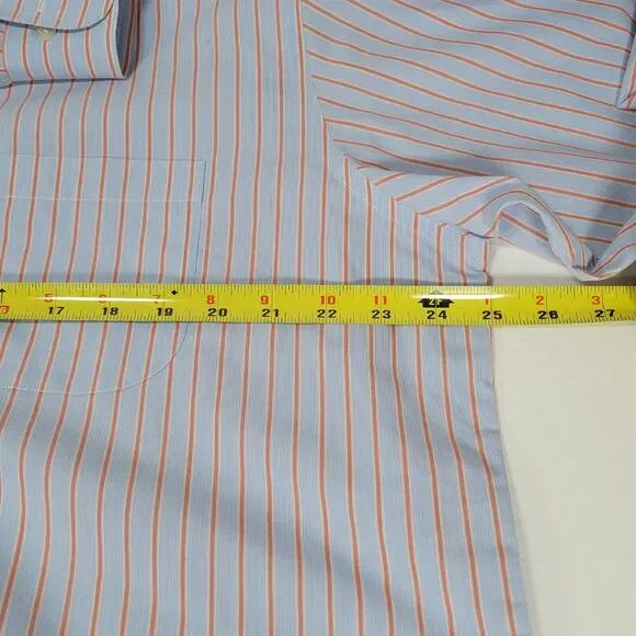 Brooks Brothers Shirt Mens 16.5 Blue White Striped Dress Button Up Long Sleeve - Picture 3 of 7